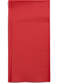 Resim Çift Kat Kırmızı Cepli Peçete 1/8 40x40 Cm Açık Hali 50 Adet 