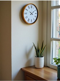 Resim 36 Cm Turuncu Roma Rakamlı Duvar Saati Çok Renkli 