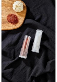 Resim 2'li Mika Kristal Tuzluk Biberlik Şefaf Çok Renkli 