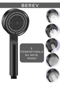 Resim 5 Fonksiyonlu Yüksek Basınçlı Ayarlanabilir Duş Başlığı 