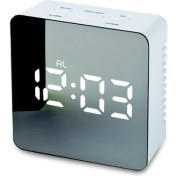 Resim Hanyang ZYDC1022B-WHITE Dijital Çalar Saat Masaüstü Izle Çocuklar Için Yatak Odası Ev Dekor Sıcaklık Erteleme Fonksiyonu Masa Masa Saati LED Saat Elektronik (Yurt Dışından) 