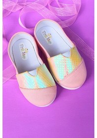 Resim Balık Pullu Keten Çocuk Ayakkabısı-pudra-f-484 Pudra 
