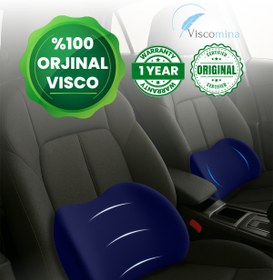 Resim Viscomina Ortopedik Araç Bel Yastığı Sırt Minderi Ortopedik Araç Minderi LACİVERT RENK 001 