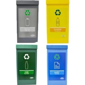 Resim Gediz Plastik Ihsan Geri Dönüşüm Kutusu Sıfır Atık Kutusu 4 Lü Set 