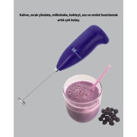 Resim Uravas Store Mey Ithalat® Mutfak Için Mini El Mikseri - Kahve, Süt, Krema ve Sos Karıştırıcı 