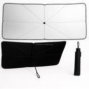 Resim busstier Katlanabilir Şemsiye Tipi Güneşlik 140x80 cm UV Koruma Isı Yalıtımı Kolay Kurulum 