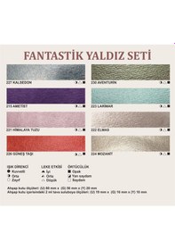 Resim Şemse El Yapımı Yarım Tava Taş Yaldız Suluboya Seti Fantastik Yaldızlar 8'li 