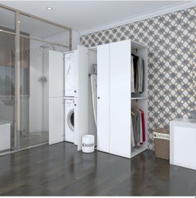 Resim Kenzlife Çamaşır-Kurutma Makinesi Dolabı Ve Giysi Dolabı Bistami Sağ Byz 180 160 60 Banyo Çok Renkli 