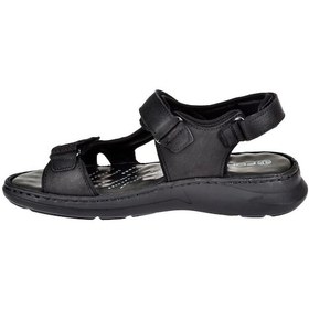 Resim Forelli Hakiki Deri Comfort Cırtlı Erkek Sandalet For-40526 Siyah Nubuk-siyah Nubuk Siyah Nubuk 