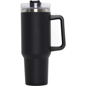 Resim Shun Shop Leopar Baskı Büyük Kapasite 304 Paslanmaz Çelik Saman Vakum Kupası 40OZ T -Araba Kupası (Yurt Dışından) 