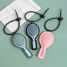 Resim 1 adet Özel Yaratıcı Suni Deri Tenis Raketi Kolye Ucu - Siyah & Beyaz Tasarımlı Sevimli Mini Badminton Çantası Charm, Dayanıklı Demir Zincir, Kadın Moda Aksesuarları, Tenis Aksesuarları, Anahtarlık Aksesuarı, Eğlenceli Aksesuar için Mükemmel 