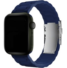 Resim Apple Watch Uyumlu Soft Buckle Silikon Kordon Lowe - 38 - 40 - 41 - (42-Watch-10 - 11)mm M/L 