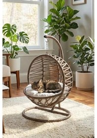 Resim Kedi Salıncağı, Yatak Ve Kafes Seti, 38x45x65 Cm Açik Mavi 