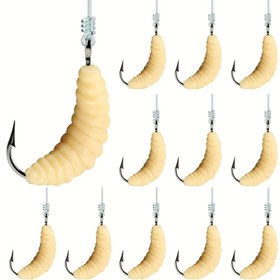 Resim 50/100 adet Yumuşak Solucan Ekmek Solucanı Maggot Yumuşak Yem Balık Yemi At Ağzı Balık Yemi Balıkçılık Bionik Yem Ekmek Solucanı saç tokası Olmadan 