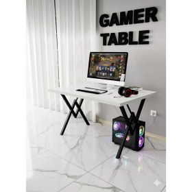 Resim Modülare Profesyonel Oyuncu Masası Siyah Bilgisayar Çalışma Masası 120 cm Gamer Table 