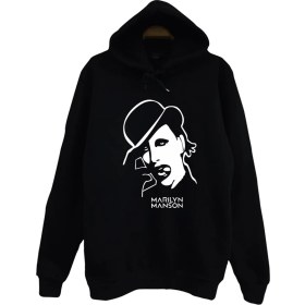 Resim Stonedfame Marilyn Manson Baskılı Çocuk Sweatshirt 