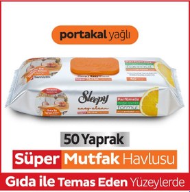 Resim Sleepy Easy Clean Süper Yüzey Temizlik Mutfak Havlusu&mendili Portakal Yağlı 50 Yaprak Beyaz 