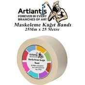 Resim Maskeleme Bandı Kağıt Bant 25 Mm 25 Metre 1 Adet Boya Bantı Maskeleme Kağıt Bant Duvar Yağlı Boya Badana 