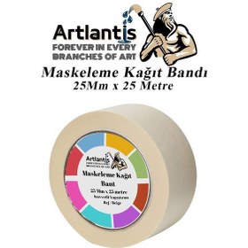 Resim Maskeleme Bandı Kağıt Bant 25 Mm 25 Metre 1 Adet Boya Bantı Maskeleme Kağıt Bant Duvar Yağlı Boya Badana 