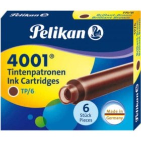 Resim Pelikan Dolma Kalem Tüpü 6 Lı Kahverengi 4001 