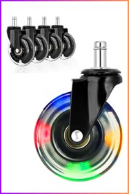 Resim Karr Gaming S-Wheels Motion RGB Aydınlatmalı Silikon Oyuncu Koltuğu Tekeri 75mm | Ofis Koltuk Tekeri | Sessiz 