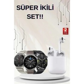 Resim Uslucan Alışveriş Akıllı Saat ve Kulaklık Seti Dokunmatik Ekran 5.0 Bluetooth Bağlantılı Sesli Görüşme 