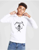 Resim Metallica Baskılı Unisex Çocuk Kapüşonlu Beyaz Sweatshirt (528663608) Beyaz 