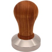 Resim ZJ COFFE Barista Tamper Paslanmaz Çelik Ahşap Saplı Düz Taban 57.6mm 