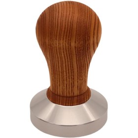 Resim ZJ COFFE Barista Tamper Paslanmaz Çelik Ahşap Saplı Düz Taban 57.6mm 