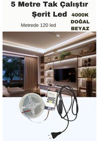 Resim Dolap / Duvar 5 Metre Tak Çalıştır Mt/120 Led Şerit Led 4000k 
