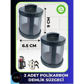Resim Siyah Demlik Içi Silindir Çay Süzgeci 2 Li Çelik 2 