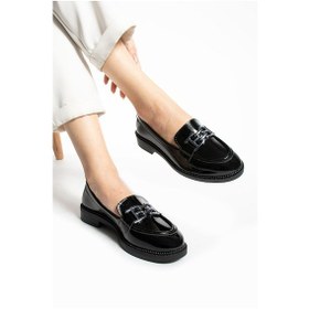 Resim Tegan Kadın Loafer Makosen Casual Toka Detay Günlük Ayakkabı SIYAH RUGAN 