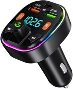 Resim Deppo Trend Bluetooth Araç Kiti Araç RGB LED Fm Transmitter USB Type-C MP3 Flash Bellek PD Çakmaklık Girişli 