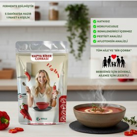 Resim Belu Gıda Atölyesi Kapya Biber Çorbası Ruşeymli 60 gr (4 Porsiyon) Pestisitsiz - Bebek, Çocuk ve Yetişkin İçin Uygun 