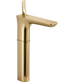 Resim Fk-5122 Yüksek Lavabo Bataryası Mat Altın Altın 