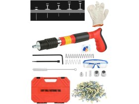 Resim İYİSİYOK KM332-R Barutlu Beton Demir Sunta Çivi Tabancası Yuvarlak Manuel Ayarlanabilir Susturucu Çelik Çivi 