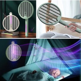 Resim Epilons Tenis Raketi Tipi Masaüstü Olabilen Gece Lambalı Sinek Kovucu,öldürücü Raket 