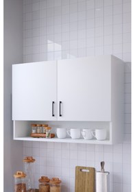 Resim Hole Mutfak Dolabı Üst Modül 100 CM Beyaz 