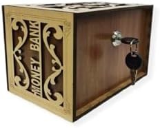 Resim Ahşap Tip Box Bahşiş Kutusu Anahtarlı Tip Box Kutusu Ahşap Kumbara 20x13x13 Cm 