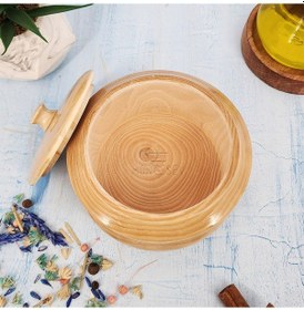 Resim Ahşap Kapaklı Şekerlik Tuzluk Baharatlık Çerezlik Kase Naturel 1 