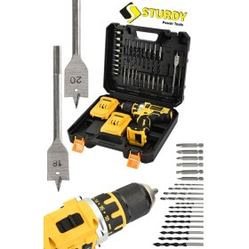 Resim Japon Techn 2022 Seri 36VF 5AH L5-2 Çelik Mandren- Şanzuman Şarjlı Çift Akülü Vidalama 30 Prç Setli 