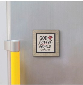 Resim Yuhanna 3:16 Baskılı Mdf Magnet 7x7 431 