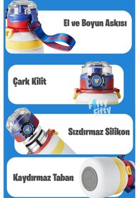 Resim Tkk 600 Ml Çelik Su Matarası Çift Kullanım Pipetli/rahat İçim 12 Saat Sıcak/24 Saat Soğuk Termos -2029-600ml Turuncu 