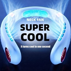Resim USB Şarjlı Taşınabilir Bıçaksız Boyun Ventilatörü, Seyahat ve Kamp için 5 Hız Dijital Ekran Soğutucu - Hafif ve Rahat Tasarım, Şarj Edilebilir Lityum Pil, Ergonomik Uyum, Şarj Edilebilir Fan 