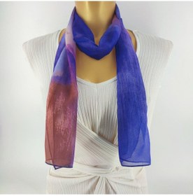 Resim Paredora Soft Çizgili Kahve Mavi Uzun Fular Çok Renkli 