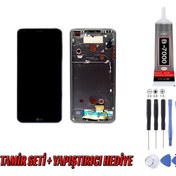 Resim Genos Lg H870 G6 Lcd Ekran Siyah Montaj Kiti Hediye 