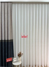 Resim Tül Perde Brillant Ağır Gramajlı Keten Görünümlü Desen Ütü İstemez 