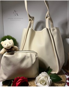 Resim Hediyeli Büyük Anne Çantası Krem - Bej 