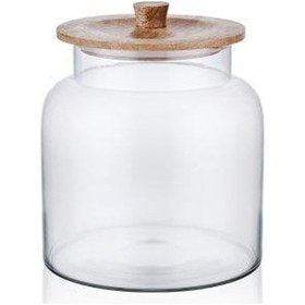 Resim The Mia Madera Kapaklı Saklama Kavanozu 23x20x20 Cm Cam0384 