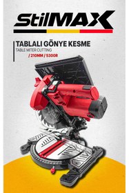 Resim stilmax Germany Alttan Üstten Kesim Tablalı Gönye Kesme Bakır Motor 210mm Ahşap Sunta Plastik Kesme 4000W 